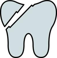 Broken Tooth Line Filled Icon vector