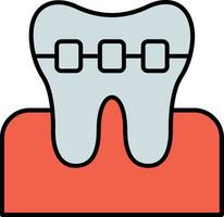 Braces Line Filled Icon vector