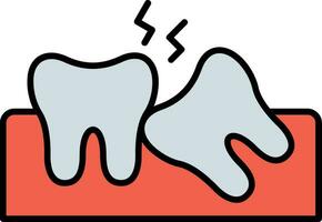 Wisdom Tooth Line Filled Icon vector