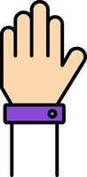 Raise Hand Line Filled Icon vector