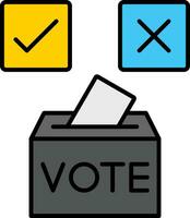 Vote Yes Line Filled Icon vector