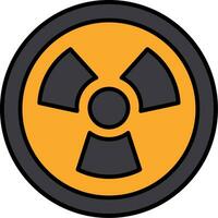 nuclear línea lleno icono vector