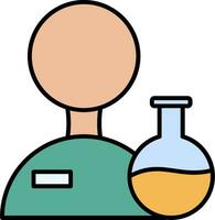 Scientist Line Filled Icon vector