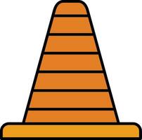 Traffic Cone Line Filled Icon vector