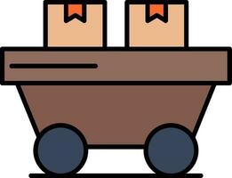 Trolley Line Filled Icon vector