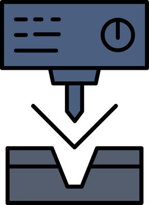 Metal Bending Machine Line Filled Icon