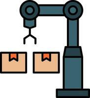 Industrial Robot Line Filled Icon vector