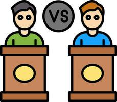 Debate Line Filled Icon vector