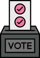 Ballot Line Filled Icon vector