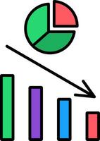 Pie Chart Line Filled Icon vector