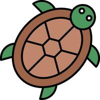 Turtle Line Filled Icon vector