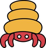 Hermit Crab Line Filled Icon vector