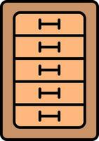 Cabinet Drawer Line Filled Icon vector
