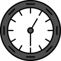 Wall Clock Line Filled Icon vector