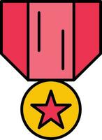 medalla de honor línea lleno icono vector