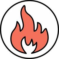 Flame Line Filled Icon vector