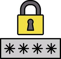 Password Line Filled Icon vector