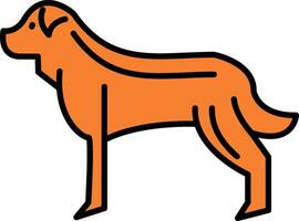 Dog Line Filled Icon vector