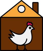 Chicken Line Filled Icon vector
