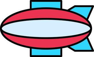 Blimp Line Filled Icon vector