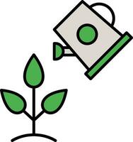 Watering Plants Line Filled Icon vector