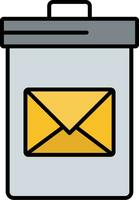 Delete Message Line Filled Icon vector