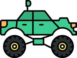 Monster Truck Line Filled Icon vector