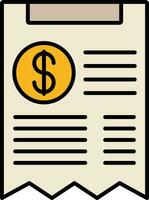 Receipt Line Filled Icon vector