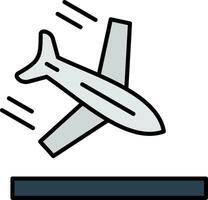 Plane Line Filled Icon vector