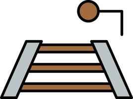 Train Tracks Line Filled Icon vector