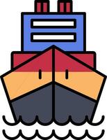 Logistics Ship Line Filled Icon vector