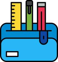 Pencil Case Line Filled Icon vector