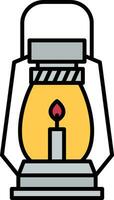 gas lámpara línea lleno icono vector