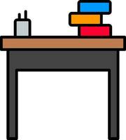 School Desk Line Filled Icon vector