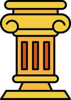 Pillar Line Filled Icon vector