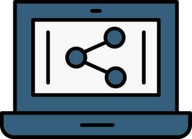 Share Line Filled Icon vector