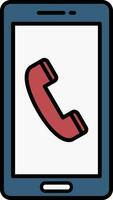 Phone Call Line Filled Icon vector