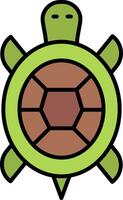 Tortuga línea lleno icono vector