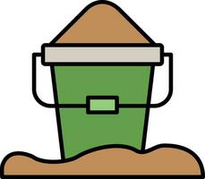 Sand Bucket Line Filled Icon vector