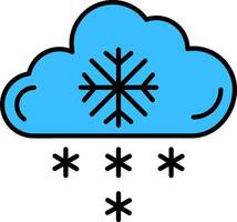 Snowy Line Filled Icon vector