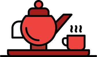 Teapot Line Filled Icon vector