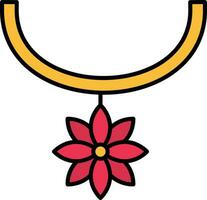 Flower Necklace Line Filled Icon vector
