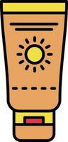 Sunscreen Line Filled Icon vector