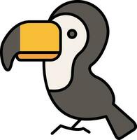 Toucan Line Filled Icon vector