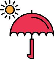 Umbrella Line Filled Icon vector