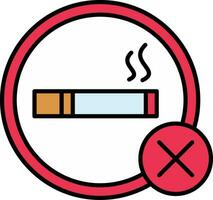 No Smoking Line Filled Icon vector