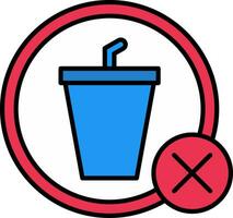 No Drinks Line Filled Icon vector