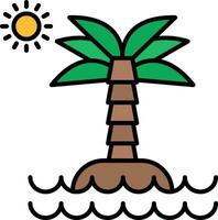 Desert Island Line Filled Icon vector