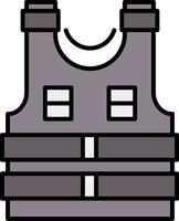 Police Vest Line Filled Icon vector