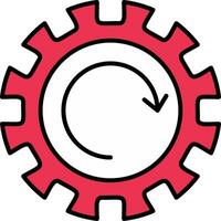 Gear Wheel Drawing Line Filled Icon vector